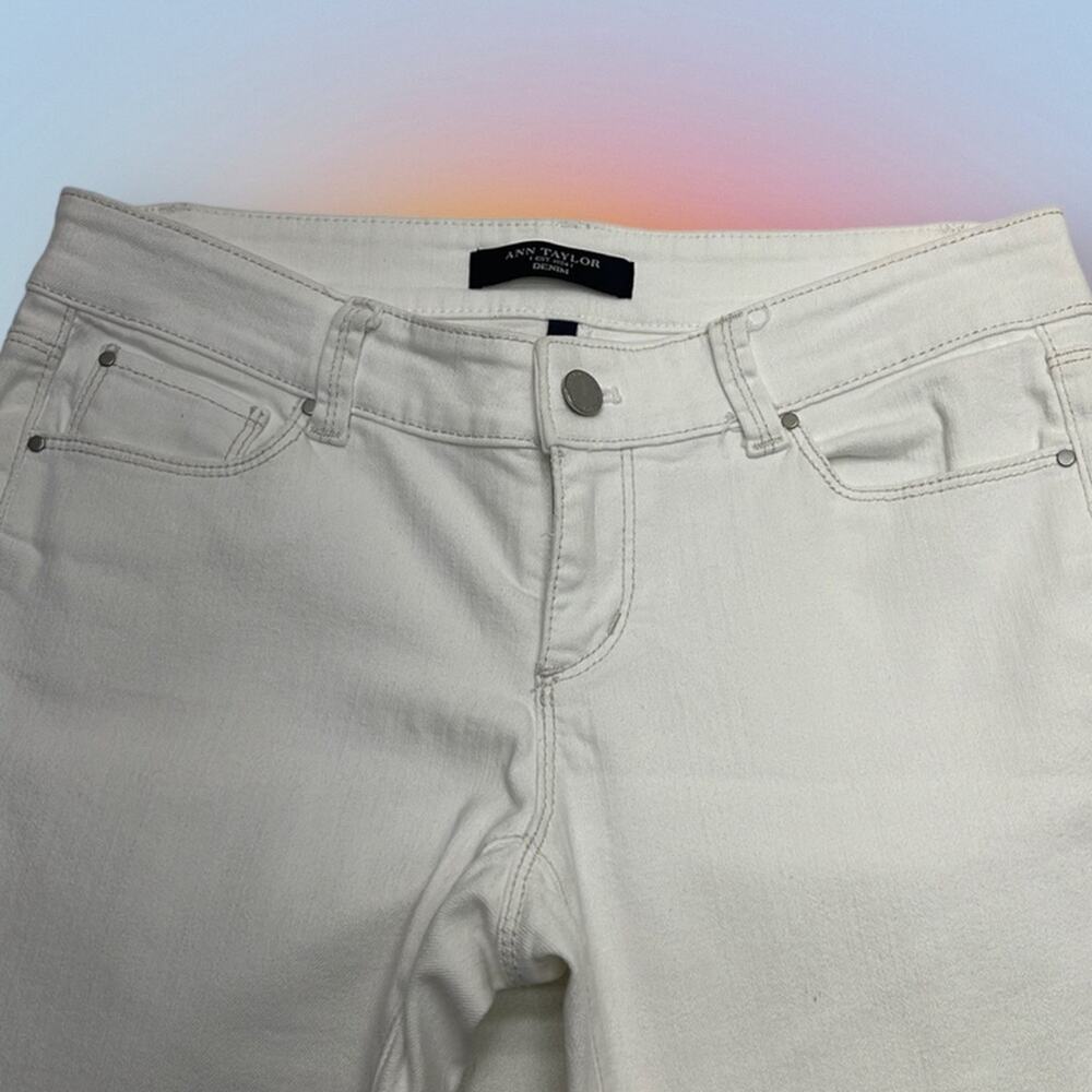 ANN TAYLOR Women’s 4P White MODERN SLIM CROP Jeans